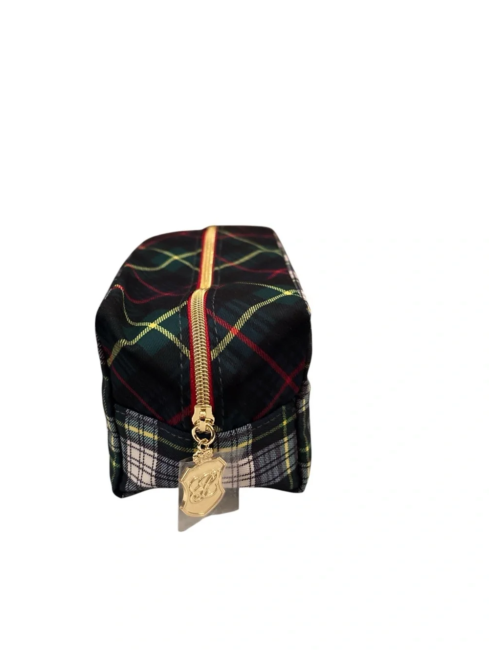 Estee Lauder Plaid Cosmetic Case in Black, Green, Red & Yellow